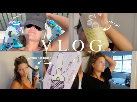 VLOG:jumbo hot brush. pool time. skincare & lashes. days in my life. #dayinmylife   | Holly Lynora