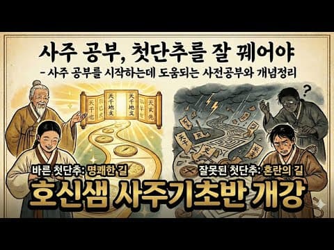 기초튼튼반-줌수업 사전강의(01강) 사주 공부, 첫단추를 잘 꿰어야 -  사주 공부를 시작하는데 도움되는 사전 공부와 개념정리