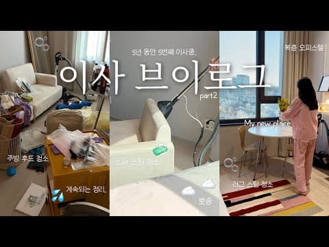 이사 후 정리˚｡⋆ 일상 브이로그 소파 스팀 청소 러그 청소 | 집꾸미기 복층 오피스텔 인테리어 청소 정리 | 자취 브이로그 주방 후드 청소 어니스트플라워