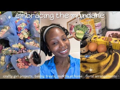 Vlog | Embracing the Mundane: Crafty Girl Projects, Baking at Home, New Flowers | The Stush Life