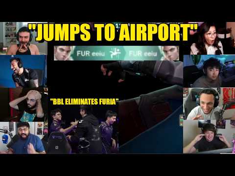 Valorant Pros/streamers React to FURIA eeiu Falling Off the Map in Elimination Match
