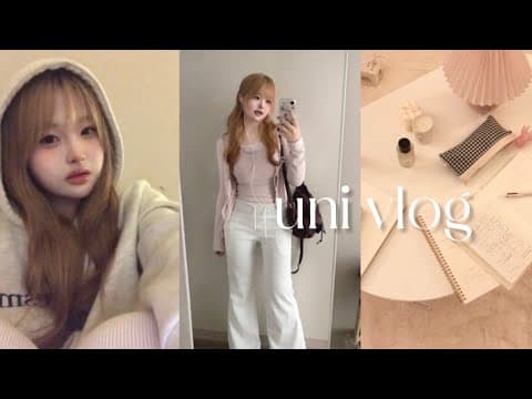 대학생 첫 시험기간 vlog ⋆｡˚ 🥞 동기랑 학교에서 밤샘하기, 시험기간 오오티디 모음집 • 좋사좋시로 가득했던.. 중간고사 공부 브이로그 🪽 인하대학교, 새내기 uni vlog