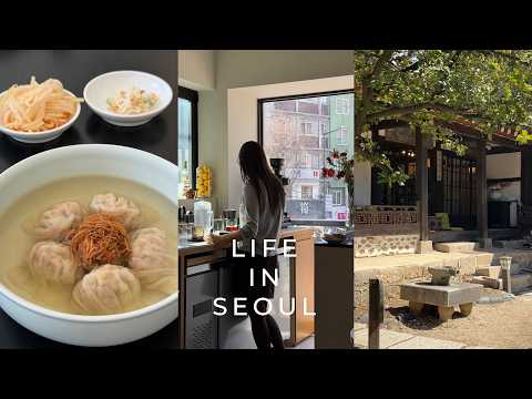 Seoul Vlog - Spring Food & Cafe Tour, Tea Rooms & Shops, Buddhist Temple | Seochon, Seoul Station