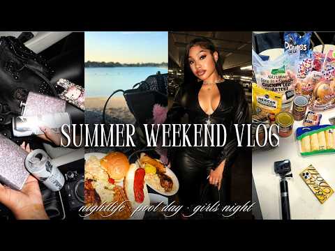 VLOG: weekend in my life ✨ | pool day, girls night & trying asian snacks & more | Riya Royale