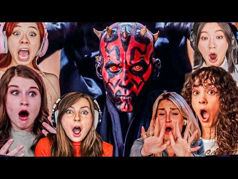 TOP FEMALE "DARTH MAUL FULL FIGHT" Reactions! Star Wars Episode I The Phantom Menace Movie Reaction
