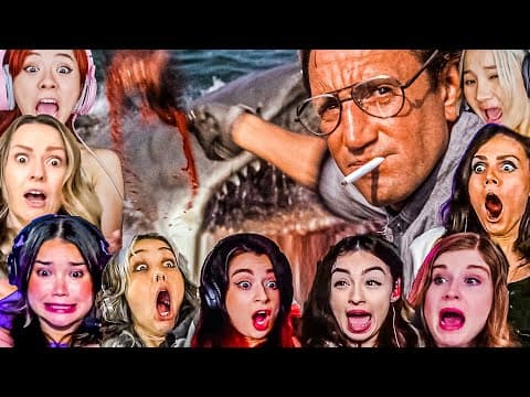 TOP FEMALE "SCARY SHARK ATTACK" Reactions! Jaws Movie Reaction