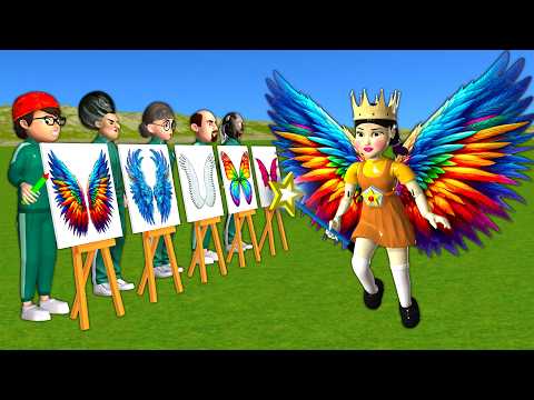 Scary Teacher 3D vs Squid Game Draw Wings Angel Flying Nice or Error Challenge Who's Loser
