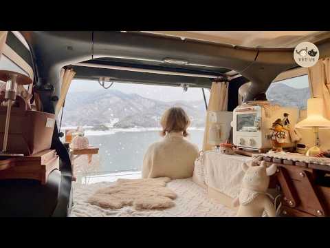 설중차박 | 눈 내리는 충주호 캠핑808에서 보낸 겨울 랭글러 차박 브이로그